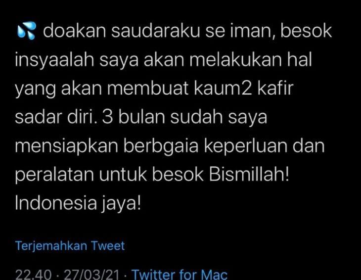 Viral! Diduga Wasiat ‘Pengantin’ Bom Gereja Katedral Beredar di Media Sosial
