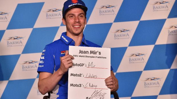 Joan Mir di Konferensi Pers Jelang MotoGP Qatar 2021.